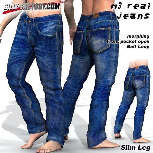 M3 Real Jeans Set by: BILLY-T, 3D Models by Daz 3D