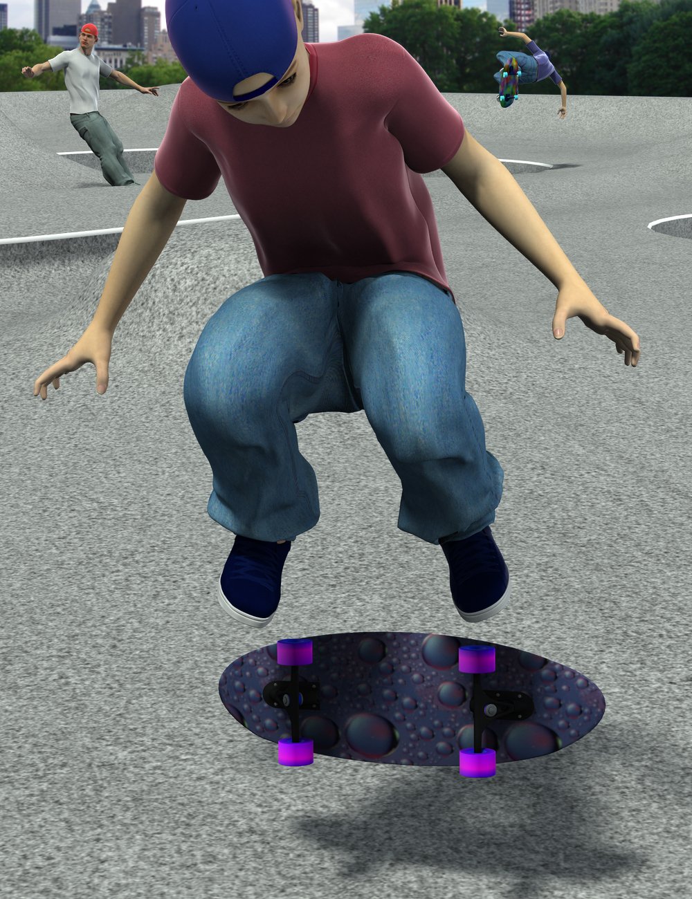 Skate Park Poses and Boards Skate Park Poses and Boards by: , 3D Models by Daz 3D