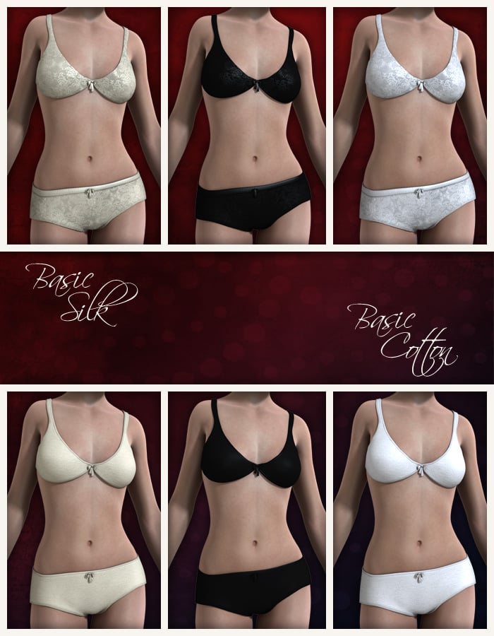 Basic Underwear for Genesis 2 Female(s) by: esha, 3D Models by Daz 3D