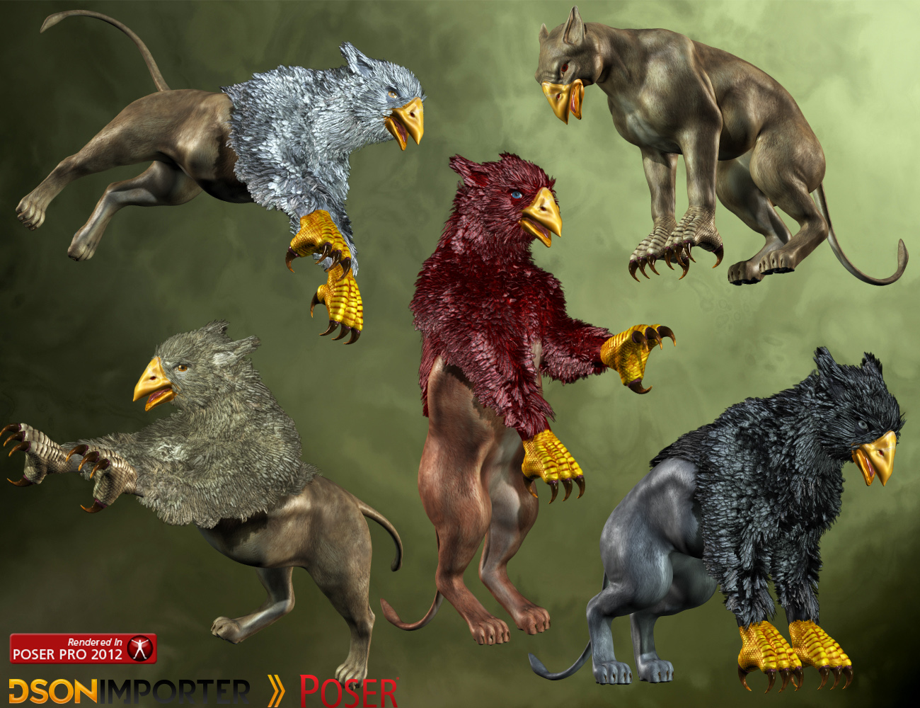 Griffin for DAZ Big Cat 2 by: midnight_stories, 3D Models by Daz 3D