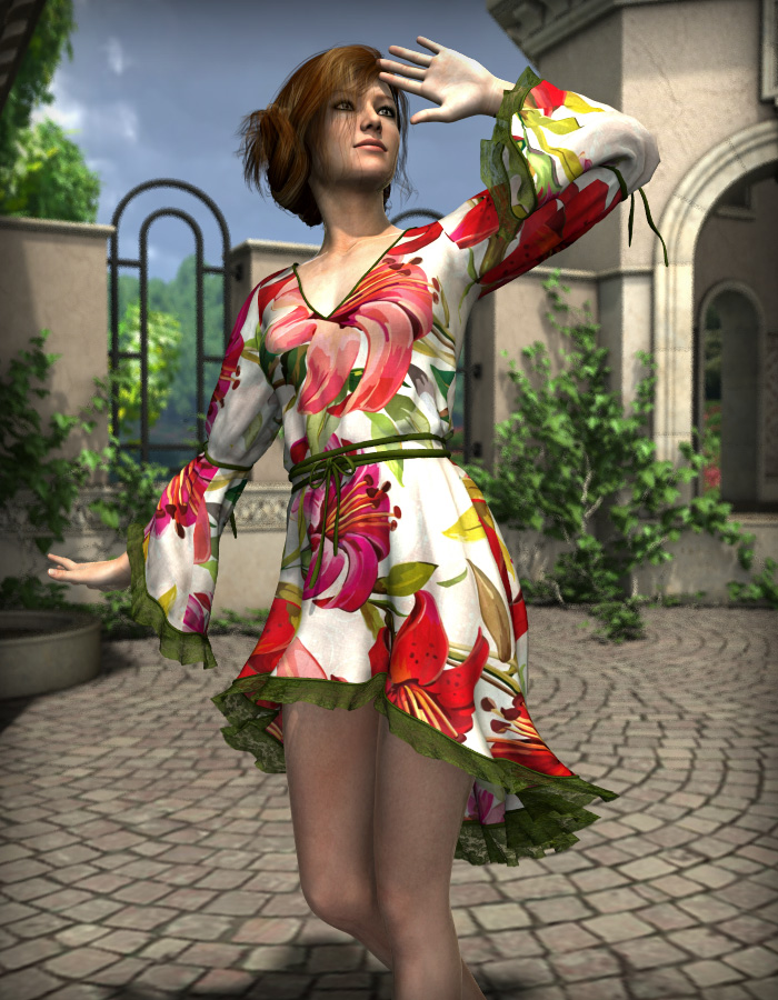 Florinda Dress by: esha, 3D Models by Daz 3D
