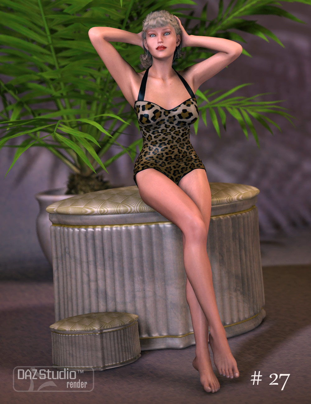 Classic Pin-Up Sitting Poses for Victoria 6 by: FeralFey, 3D Models by Daz 3D