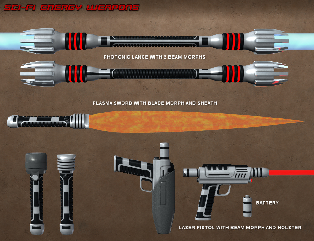 Sci Fi Energy Weapons by: Nightshift3D, 3D Models by Daz 3D