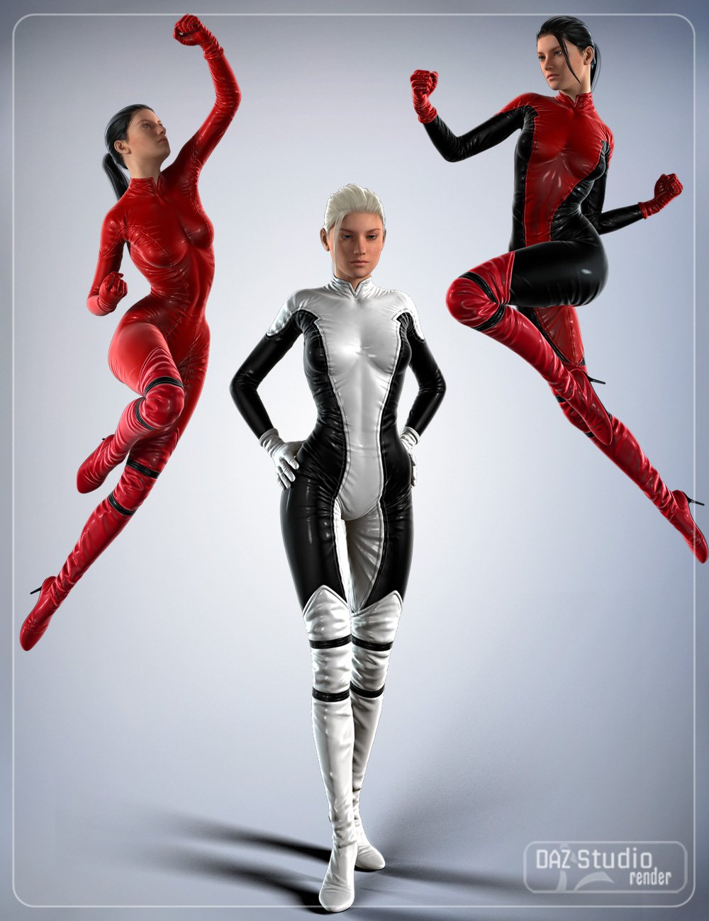 SuperHero Poses for Genesis 2 Female(s) by: smay, 3D Models by Daz 3D