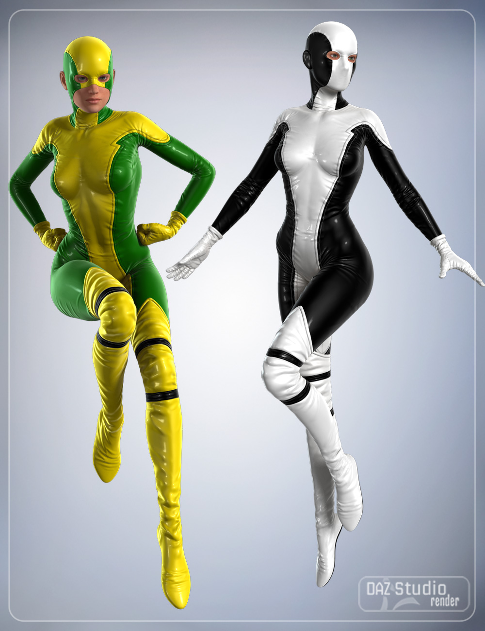 SuperHero Poses for Genesis 2 Female(s) by: smay, 3D Models by Daz 3D