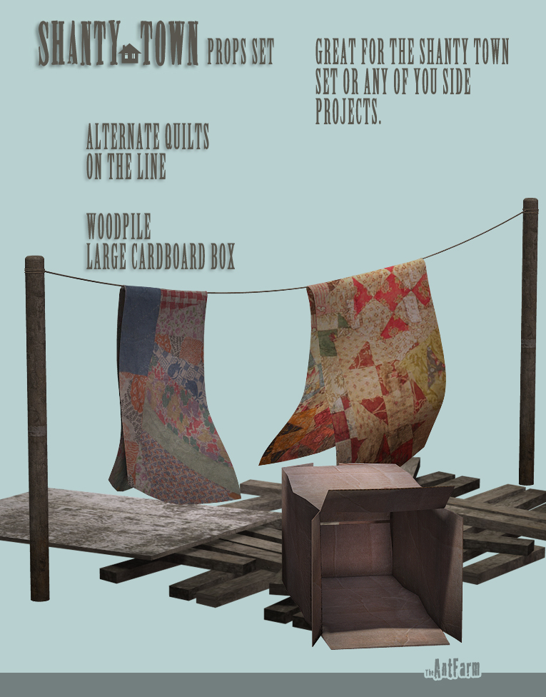 Shanty Town Prop Set Shanty Town Prop Set by: The AntFarm, 3D Models by Daz 3D