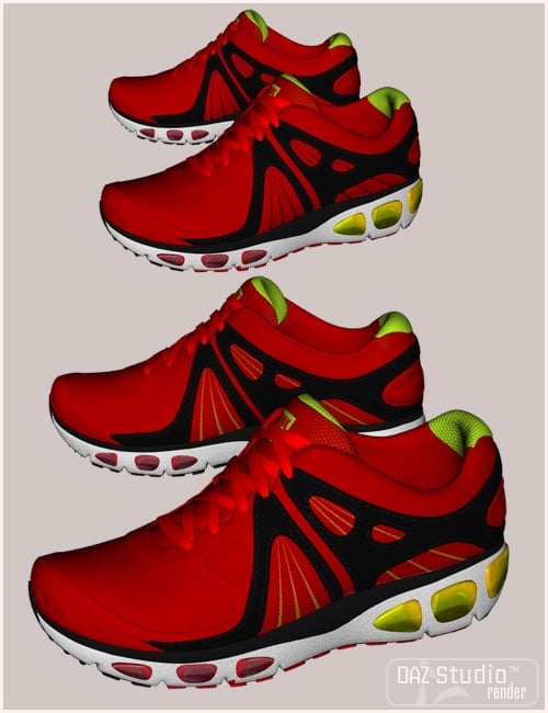Running Shoes for Genesis 2 Female(s) and Genesis by: Cute3D, 3D Models by Daz 3D