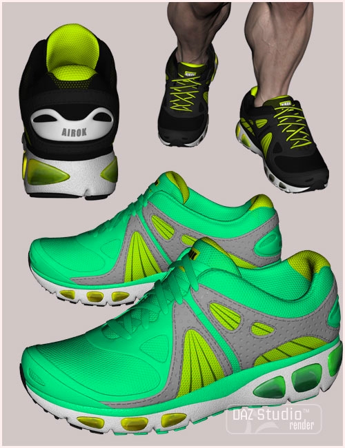 Running Shoes for Genesis 2 Female(s) and Genesis by: Cute3D, 3D Models by Daz 3D