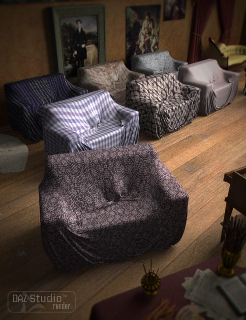 Cloth Sofa Sets by: , 3D Models by Daz 3D
