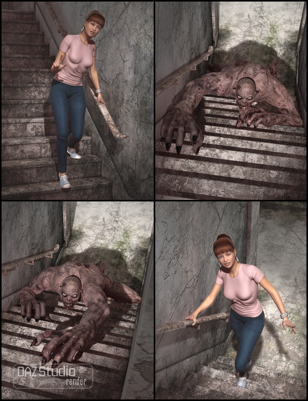 What Lurks in the Basement Poses by: FeralFey, 3D Models by Daz 3D