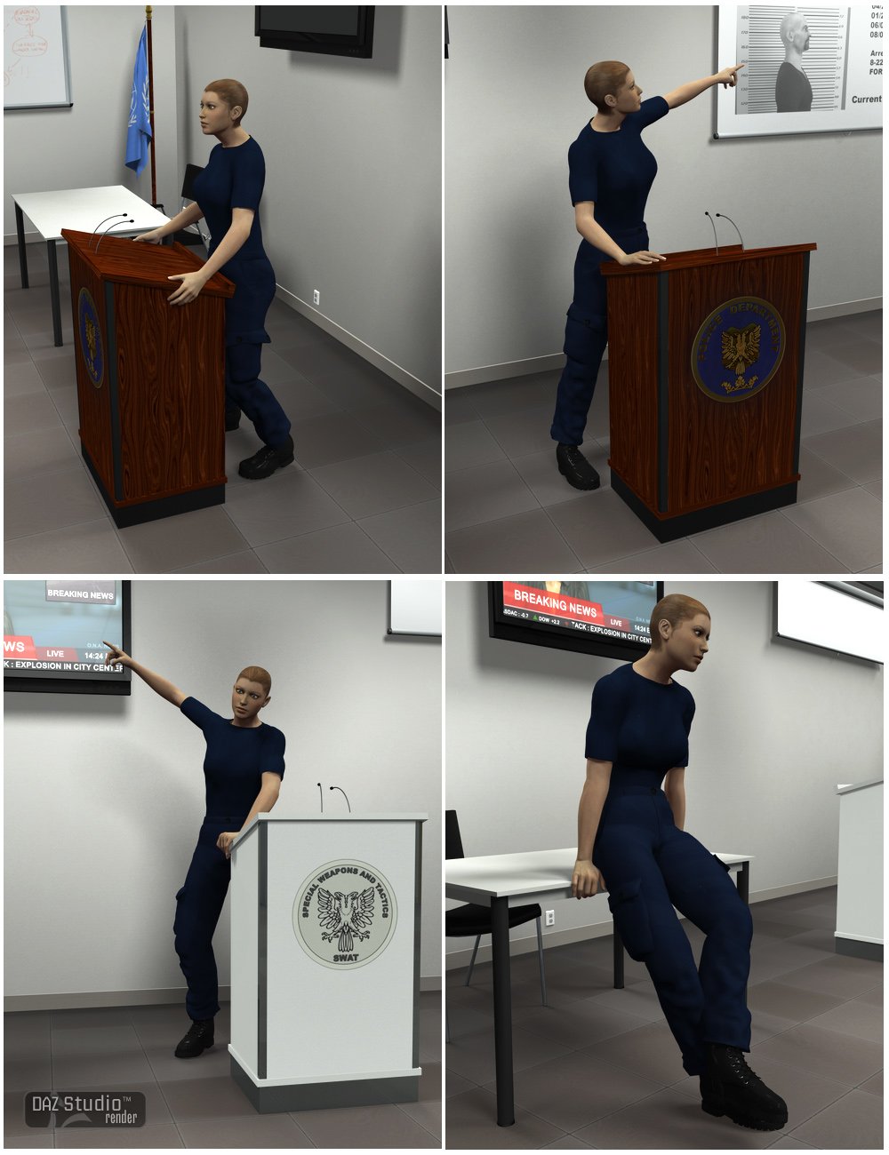 The Briefing Room Poses by: V3Digitimes, 3D Models by Daz 3D