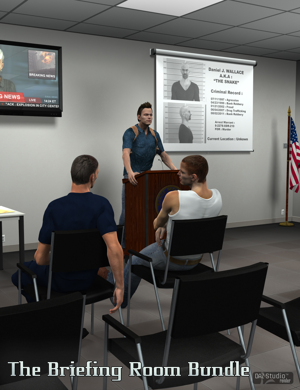 The Briefing Room Bundle by: V3Digitimes, 3D Models by Daz 3D