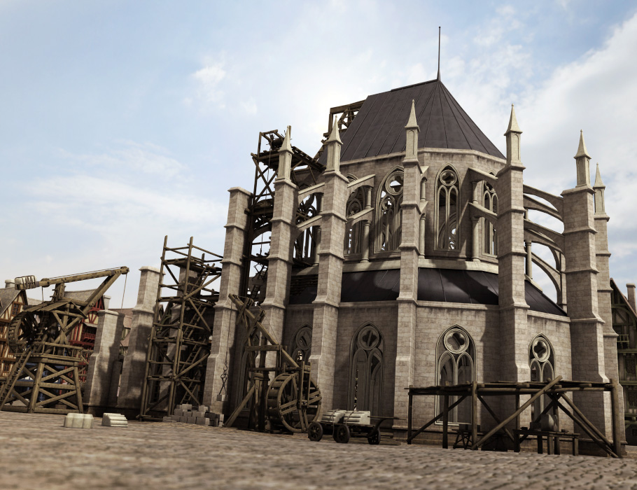 Medieval Construction Props by: Faveral, 3D Models by Daz 3D