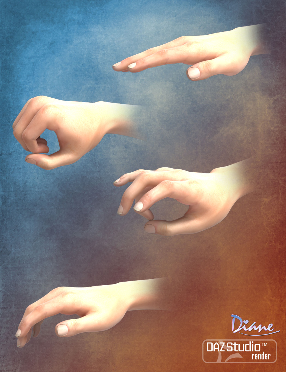 Hands for Genesis 2 Female(s) by: Diane, 3D Models by Daz 3D