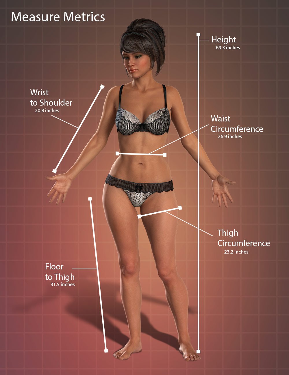 Measure Metrics for DAZ Studio by: Rob Whisenant, 3D Models by Daz 3D