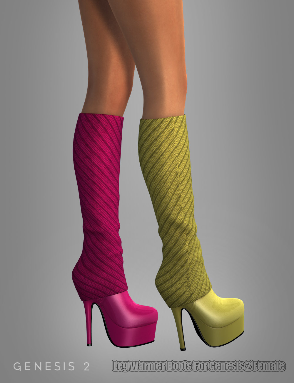 Leg Warmer Boots For Genesis 2 Female(s) by: dx30, 3D Models by Daz 3D
