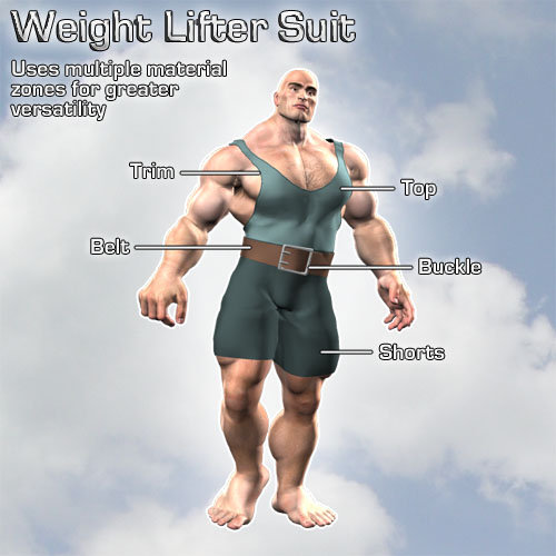 DAZ Weight Lifter Outfit by: Gorodin, 3D Models by Daz 3D