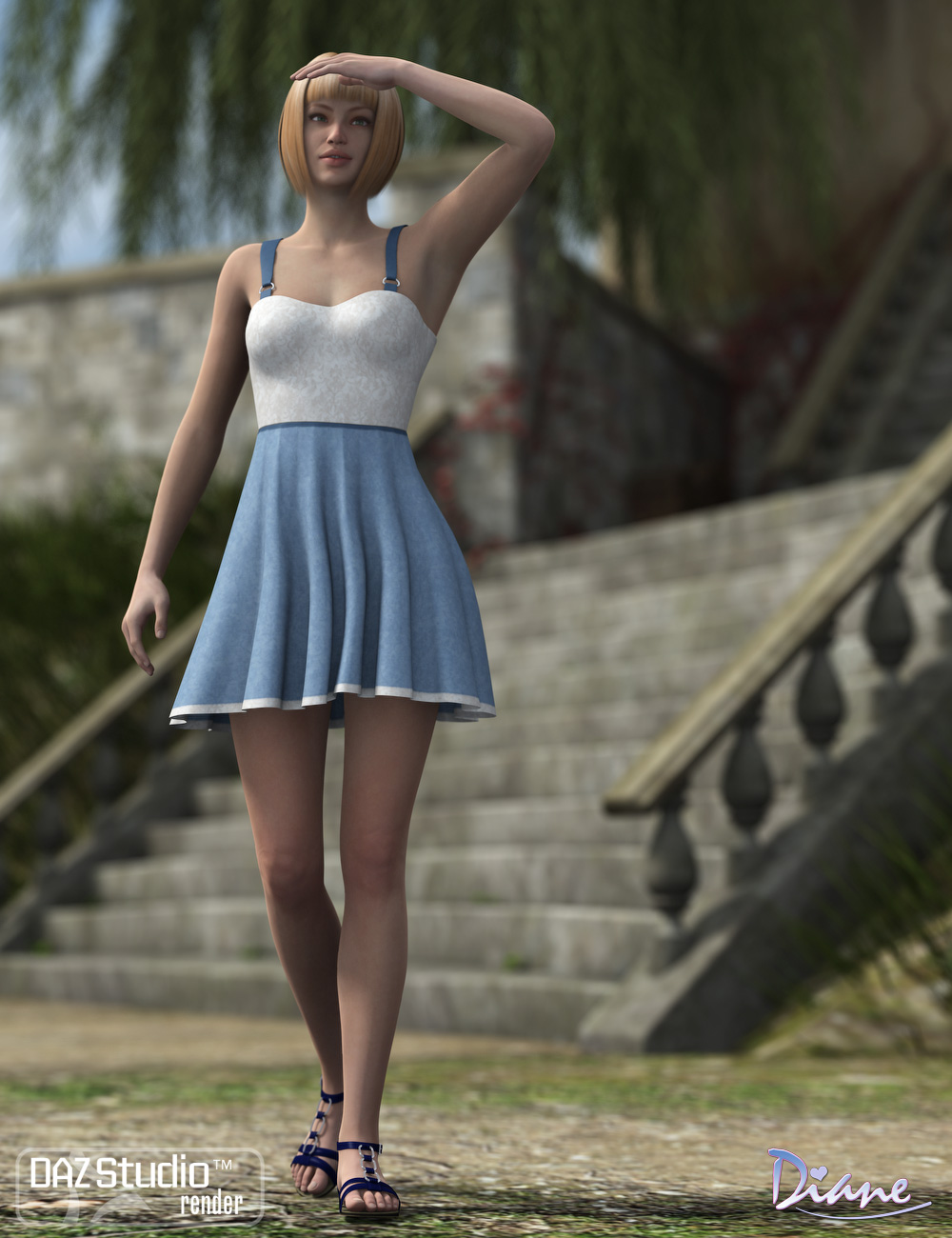Summer Fresh for Garden Party Dress by: Diane, 3D Models by Daz 3D