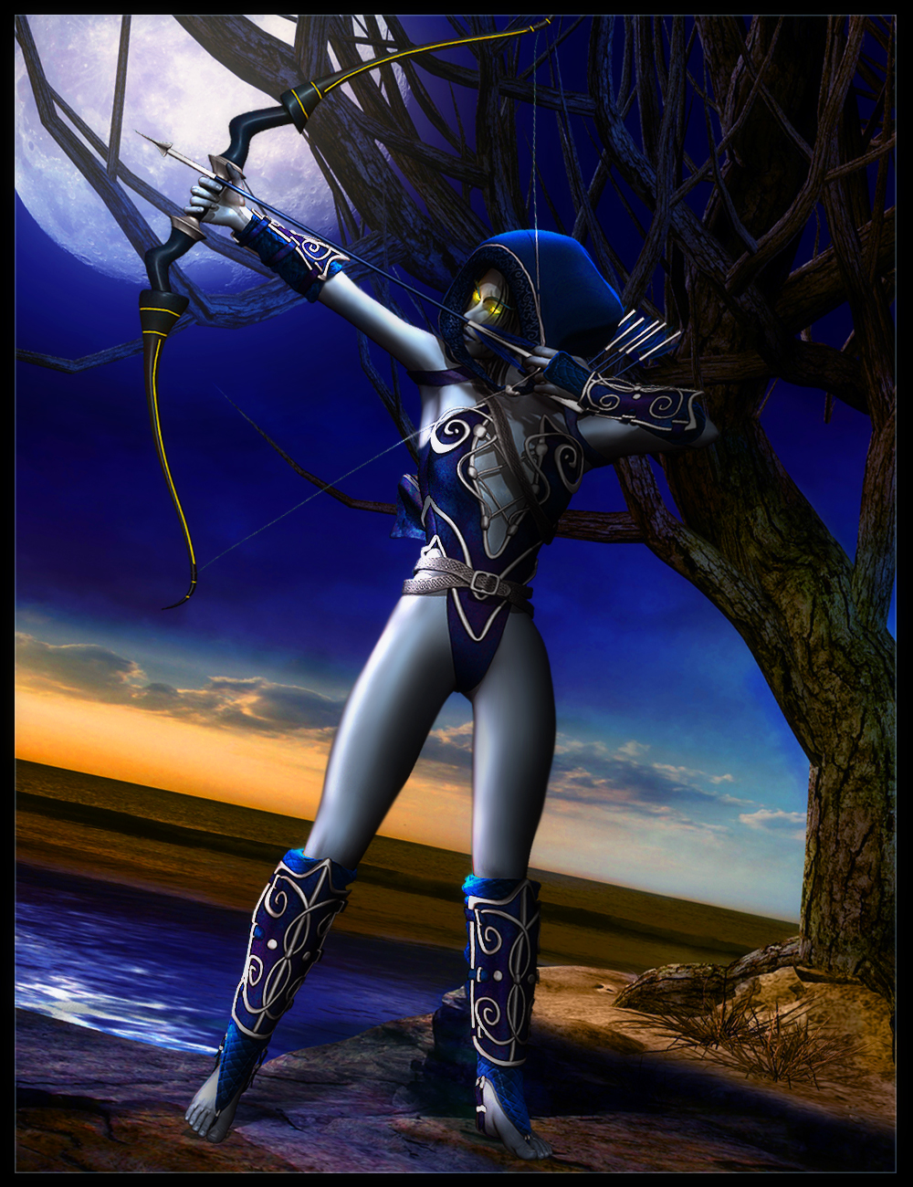 Midnight Huntress for Genesis by: IgnisSerpentus, 3D Models by Daz 3D
