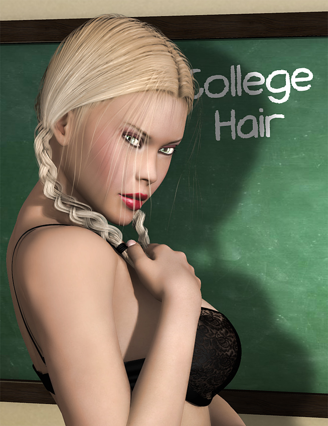 College Hair by: Pretty3D, 3D Models by Daz 3D