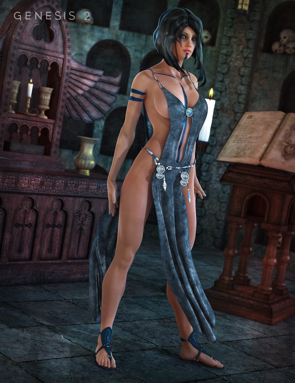 Nyx Outfit for Genesis 2 Female(s) by: MadaSarsa, 3D Models by Daz 3D