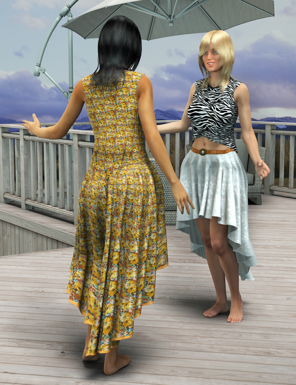 High Low Skirt by: , 3D Models by Daz 3D