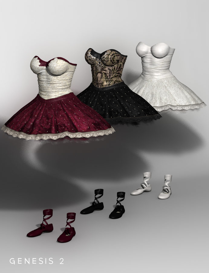 Ballerina Outfit Textures for Genesis 2 Female(s) by: Sarsa, 3D Models by Daz 3D