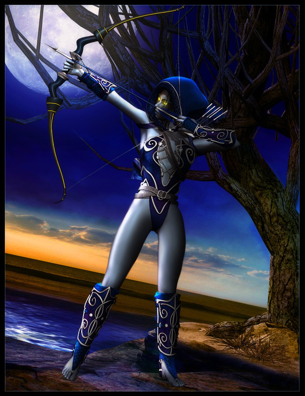 Midnight Huntress for Genesis 2 Female(s) by: IgnisSerpentus, 3D Models by Daz 3D