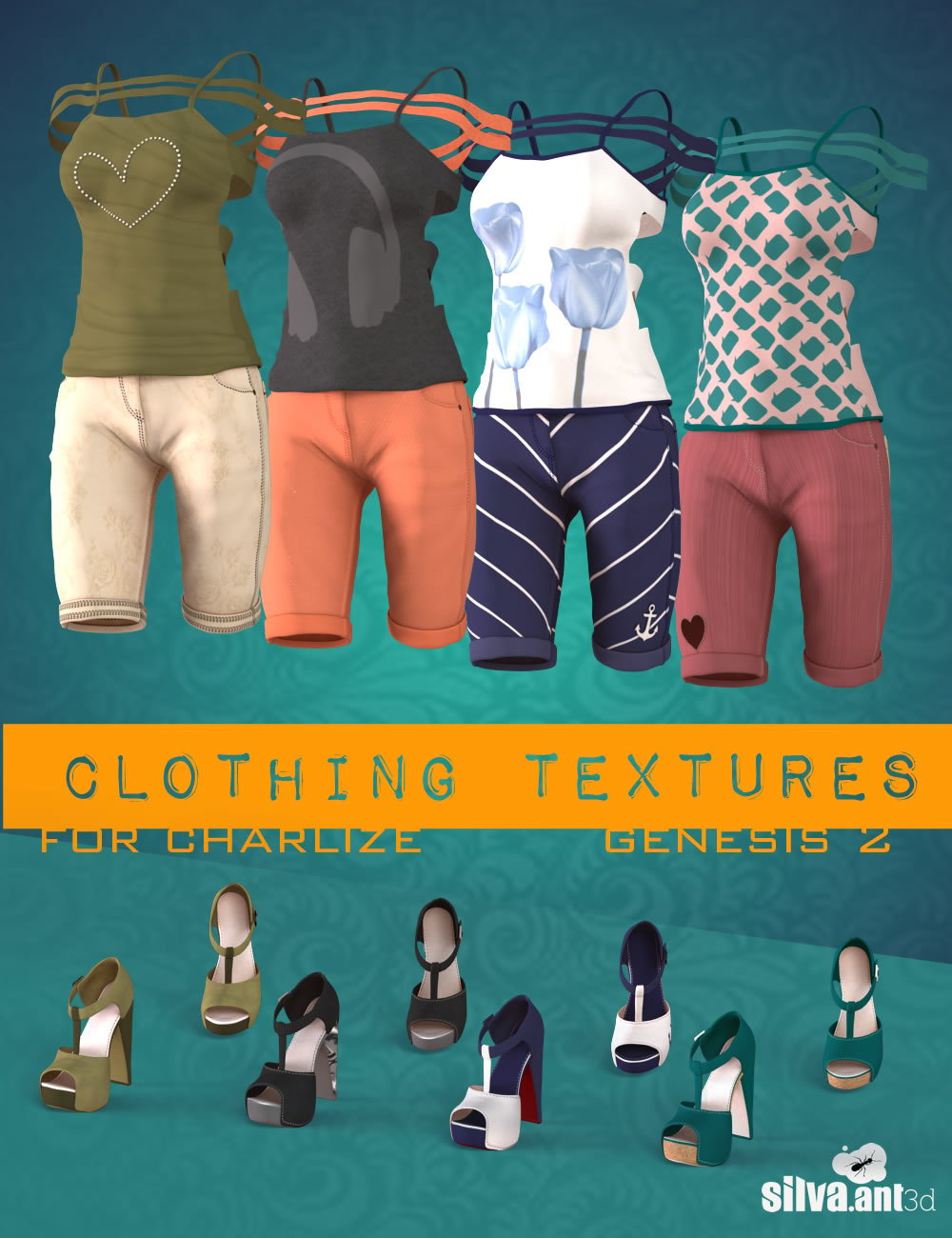 Clothing Textures for Charlize by: SilvaAnt3d, 3D Models by Daz 3D