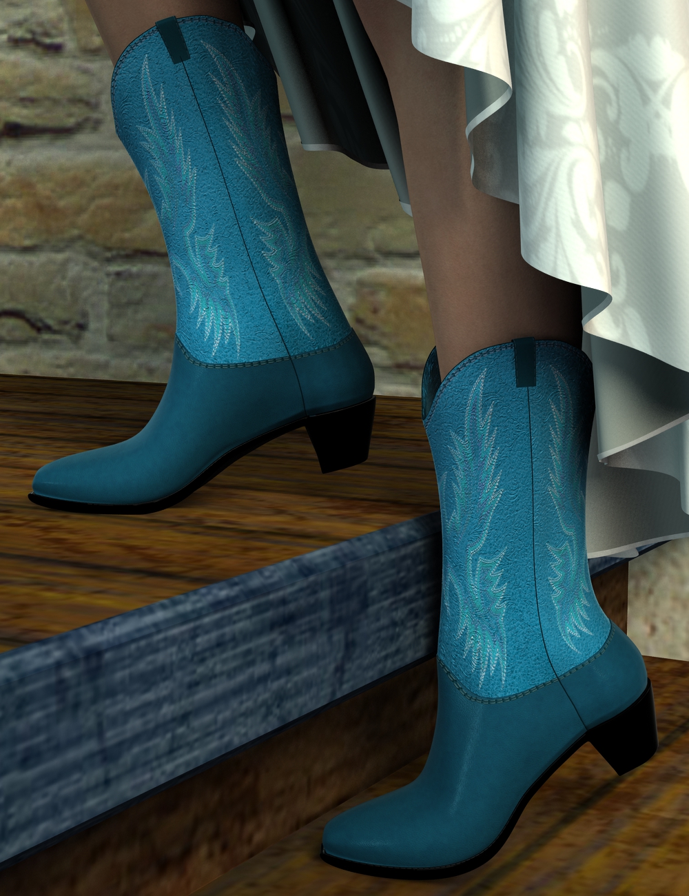 Cowboy Boots for Genesis 2 Female(s) by: , 3D Models by Daz 3D