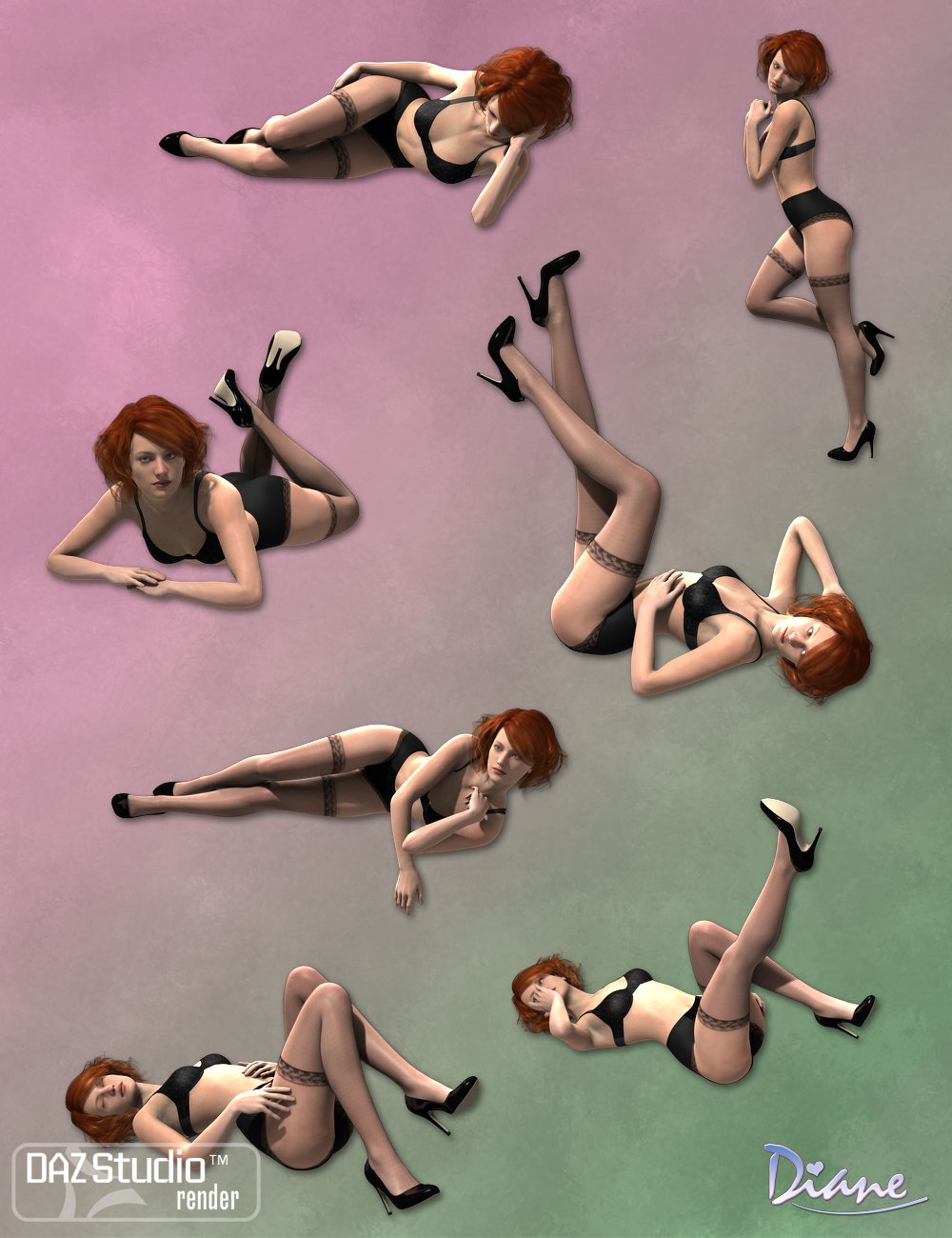 Boudoir Poses for V6 and Genesis 2 Female by: Diane, 3D Models by Daz 3D