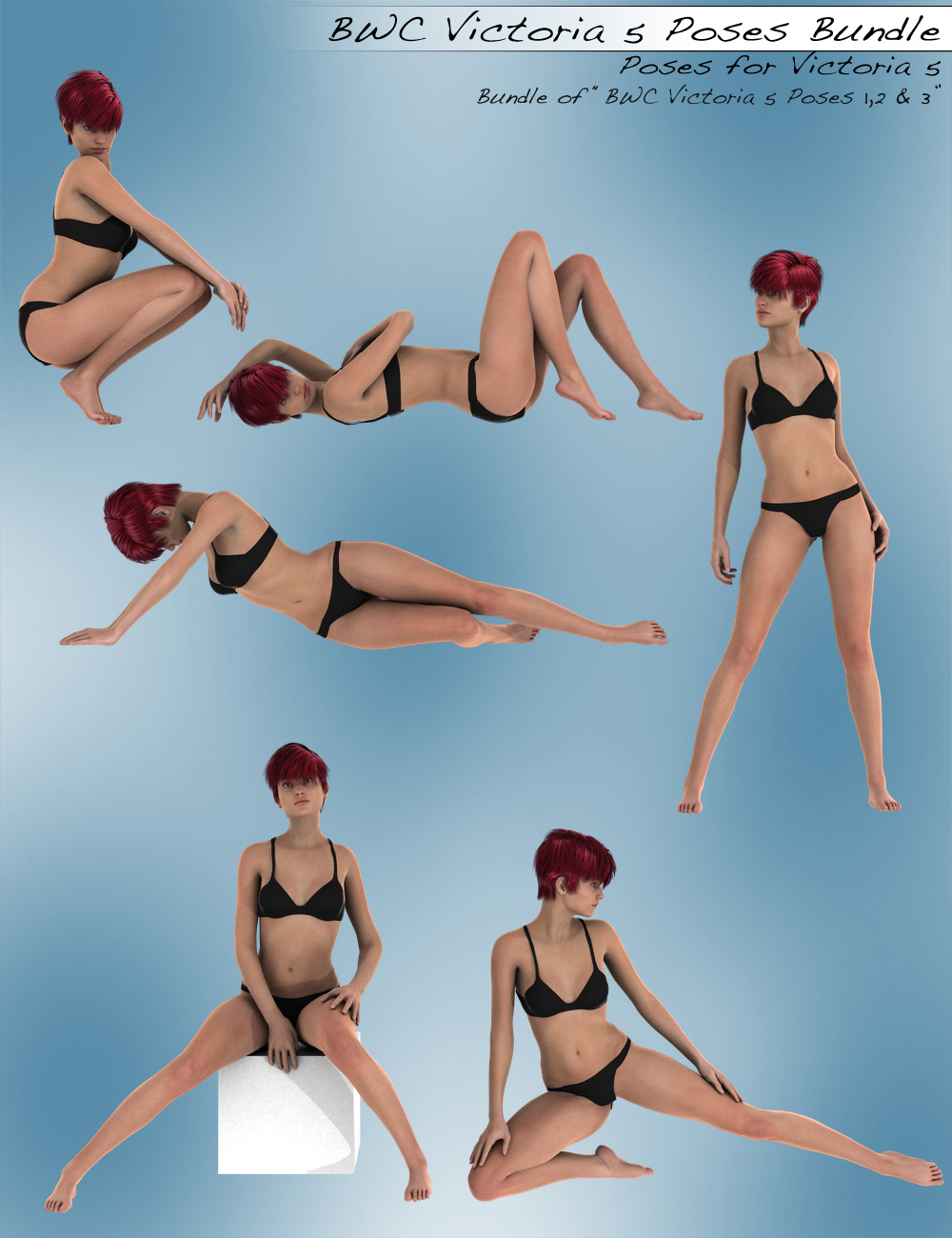 BWC Victoria 5 Poses Bundle by: Sedor, 3D Models by Daz 3D