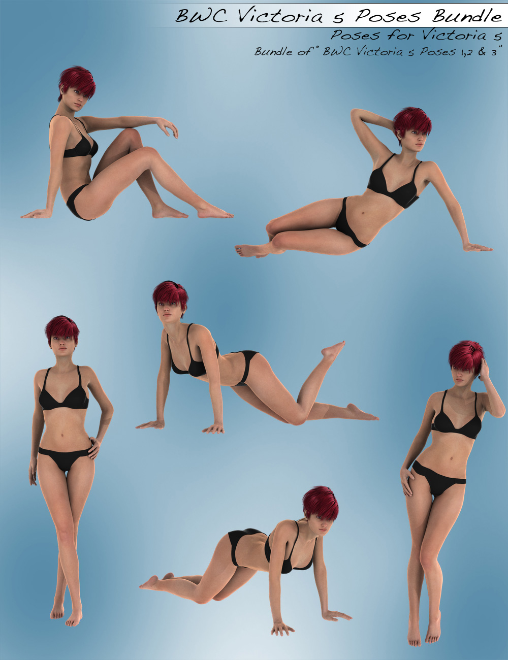 BWC Victoria 5 Poses Bundle BWC Victoria 5 Poses Bundle by: Sedor, 3D Models by Daz 3D