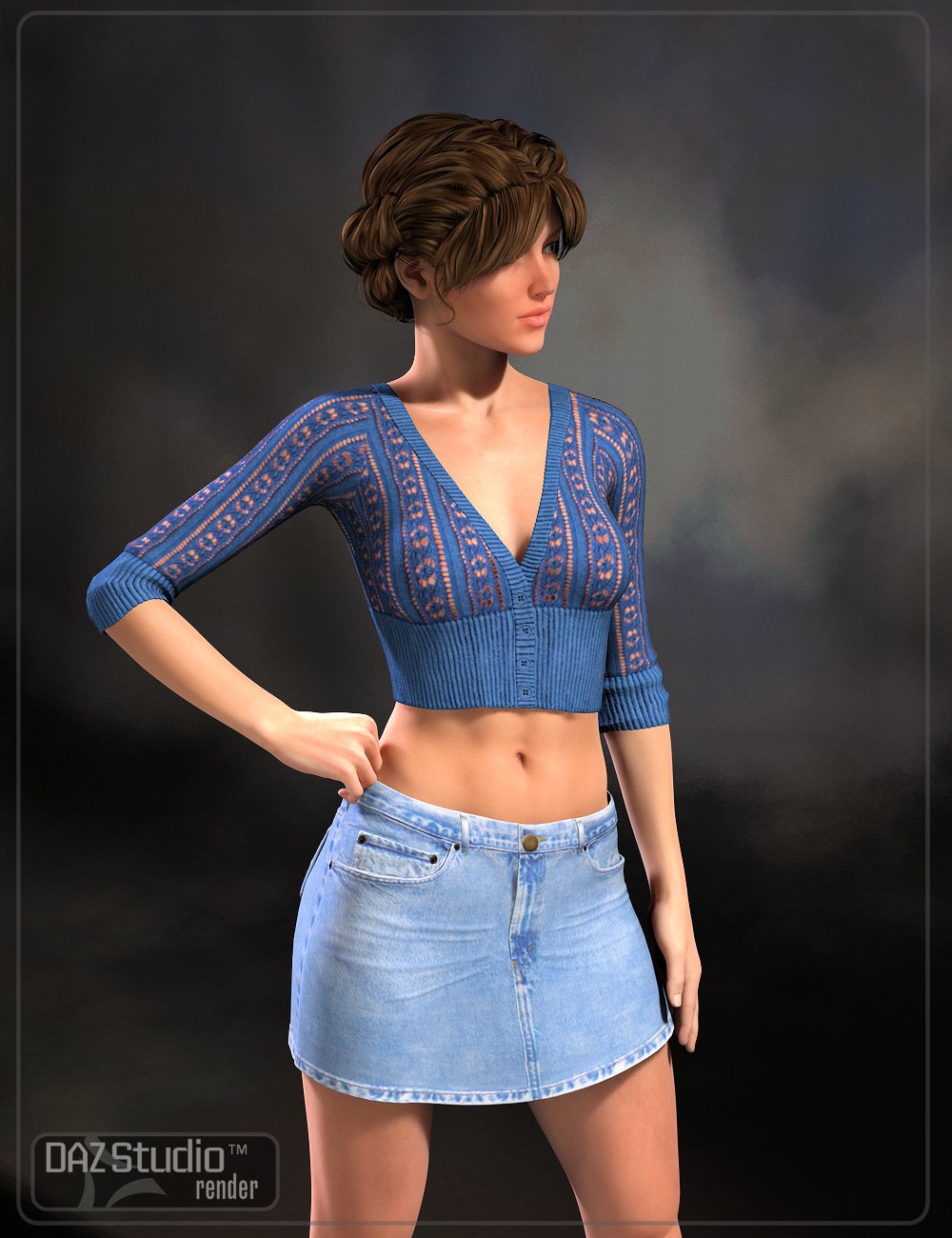 JeanZ Skirt for Genesis and Genesis 2 Female(s) by: the3dwizard, 3D Models by Daz 3D