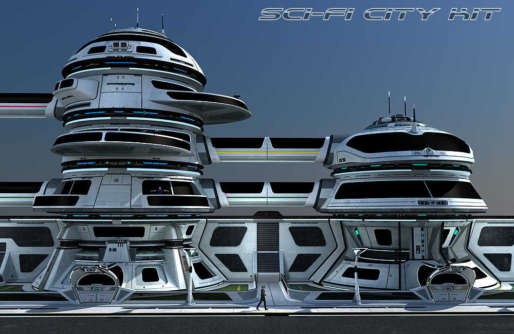 Sci-fi City Kit by: Kibarreto, 3D Models by Daz 3D