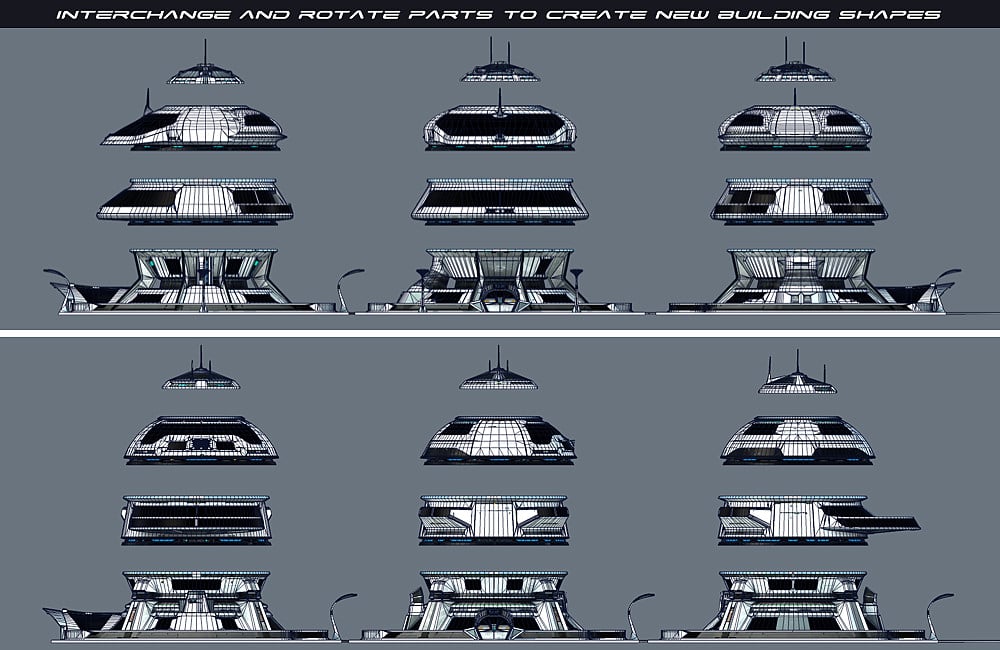 Sci-fi City Kit Sci-fi City Kit by: Kibarreto, 3D Models by Daz 3D
