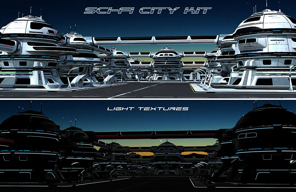 Sci-fi City Kit by: Kibarreto, 3D Models by Daz 3D