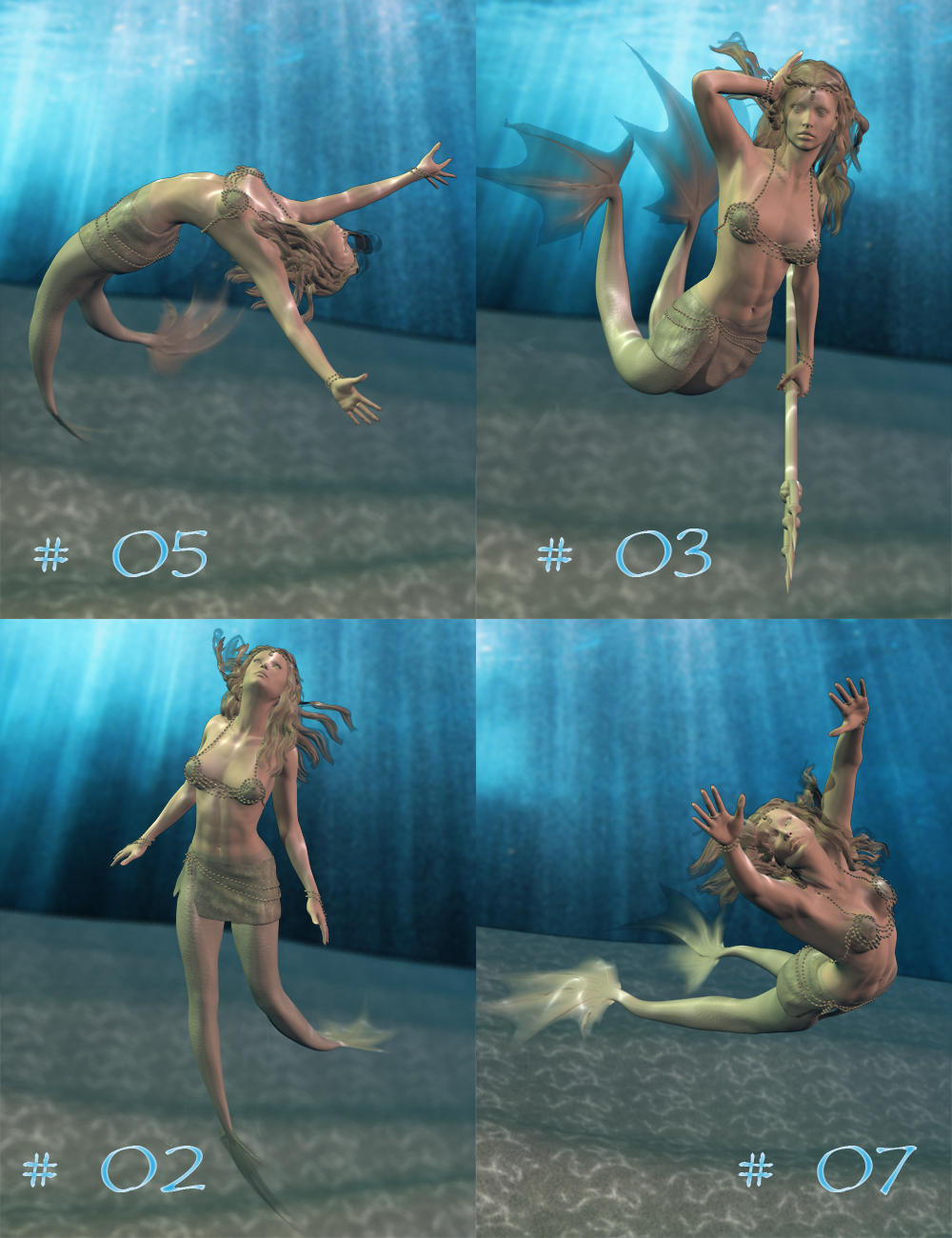 Defenders of the Deep for Triton Mertails by: FeralFey, 3D Models by Daz 3D
