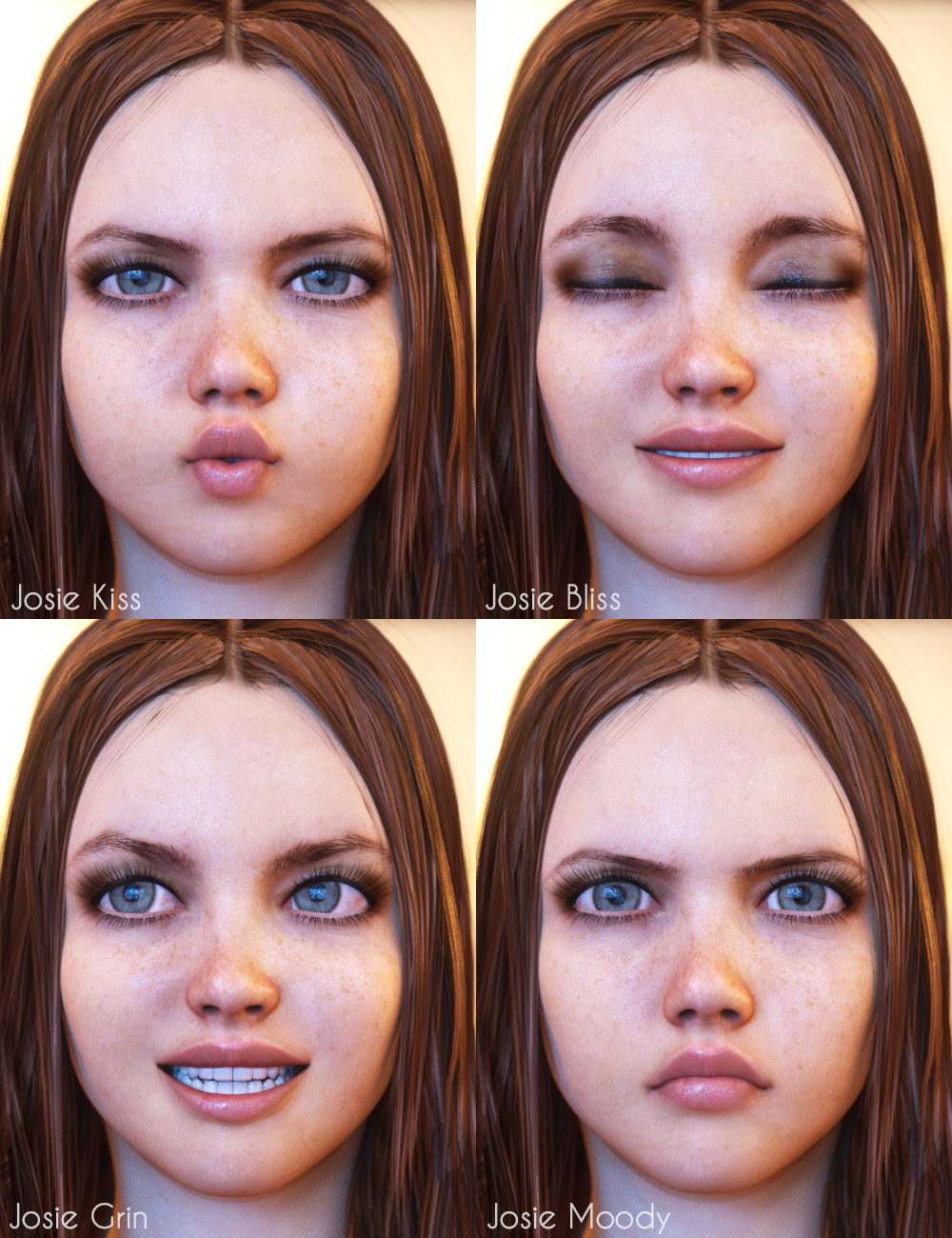 Expressions for Teen Josie by: Diane, 3D Models by Daz 3D