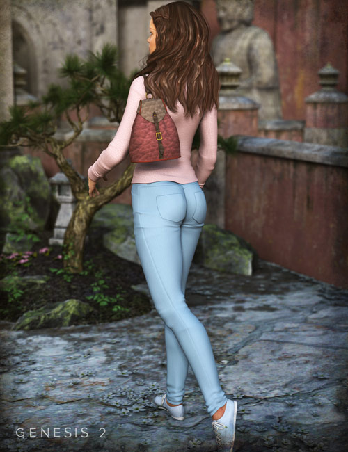 Casual Jeans And T Shirt For Genesis And Genesis 2 Females Daz 3d