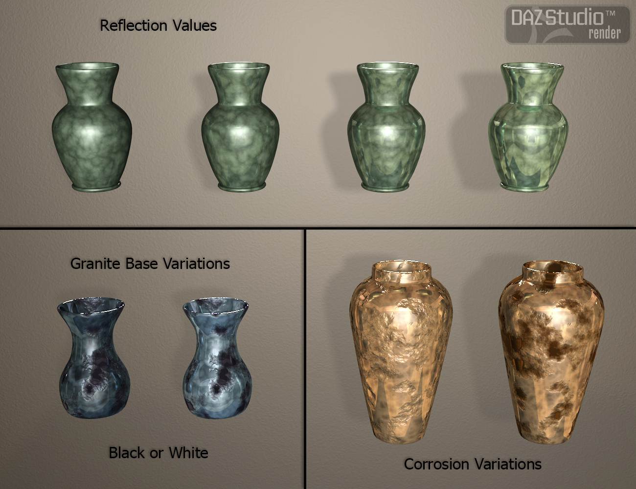 Tarnished and Polished Shaders Tarnished and Polished Shaders by: Digital Lite Design, 3D Models by Daz 3D