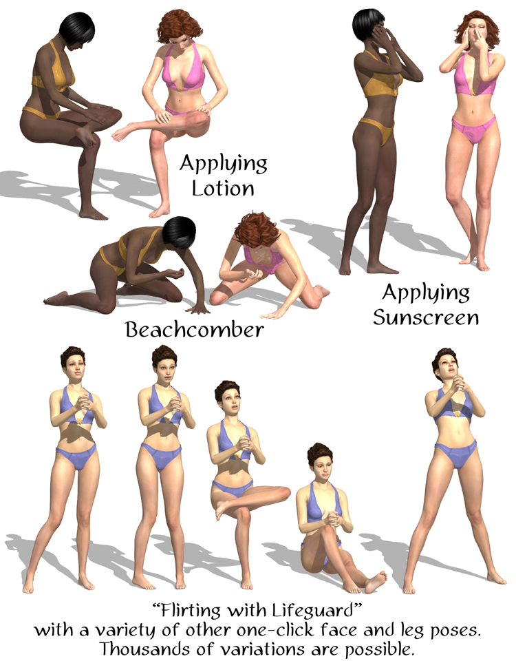 Beach Babe Action by: Don Albert, 3D Models by Daz 3D