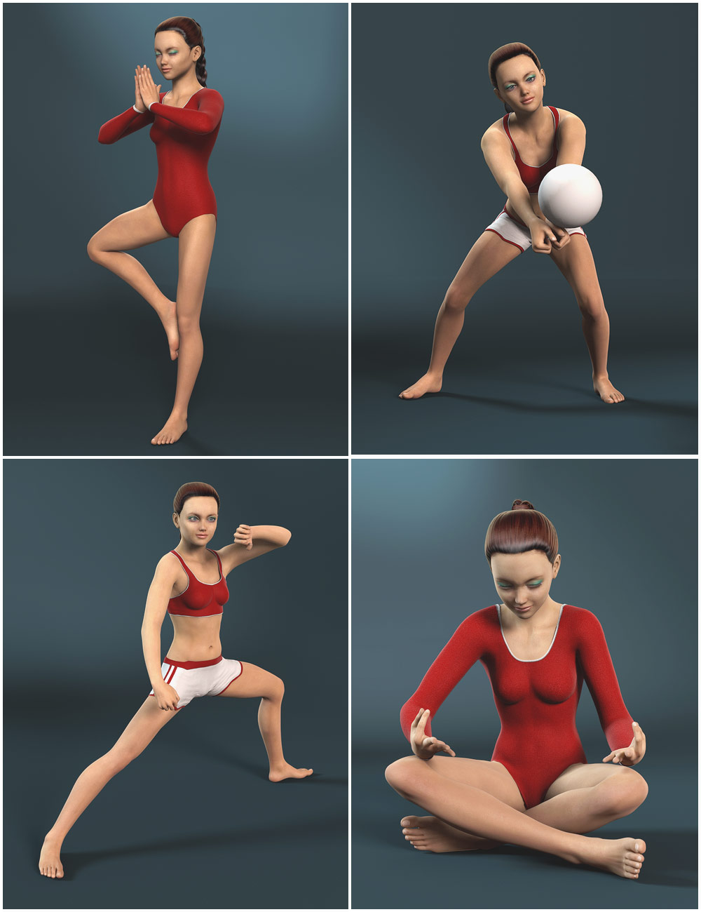 Josie Sport Poses by: Muscleman, 3D Models by Daz 3D