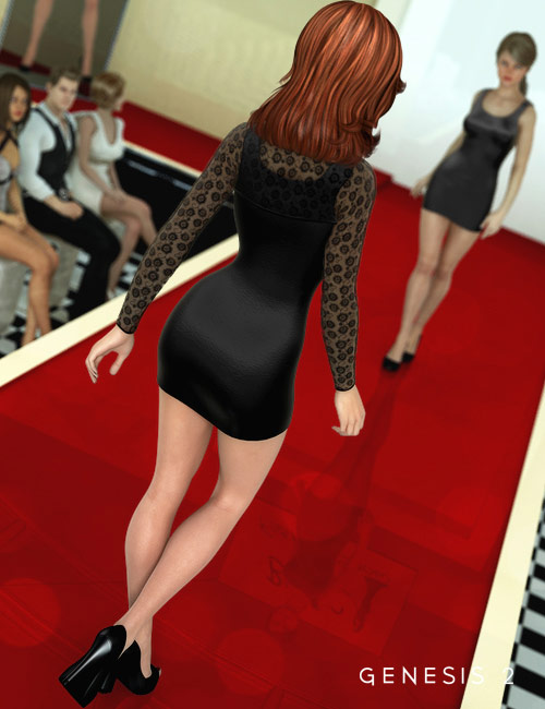 Little Black Dress for Genesis 2 Female(s) by: Xena, 3D Models by Daz 3D