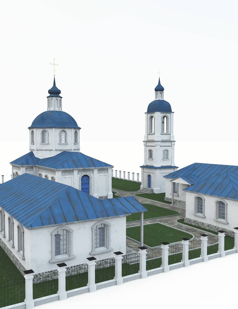 Russian Church and Compound by: Cornucopia3D, 3D Models by Daz 3D