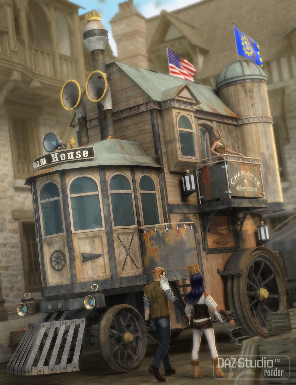 Steam House by: petipet, 3D Models by Daz 3D