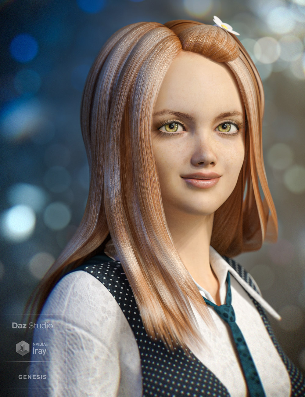 Sweet Flower Hair by: , 3D Models by Daz 3D