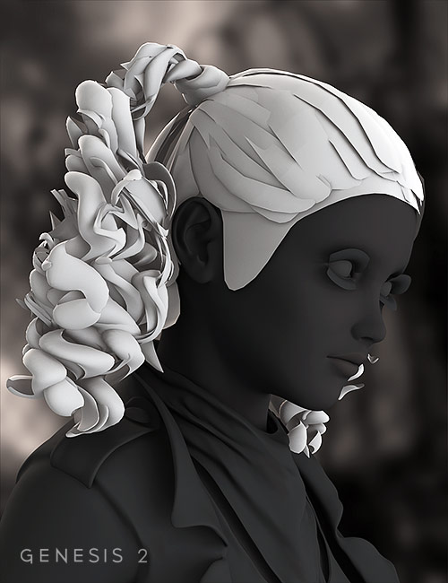 Josie Tails Hair for Genesis 2 Female(s) by: Neftis3D, 3D Models by Daz 3D