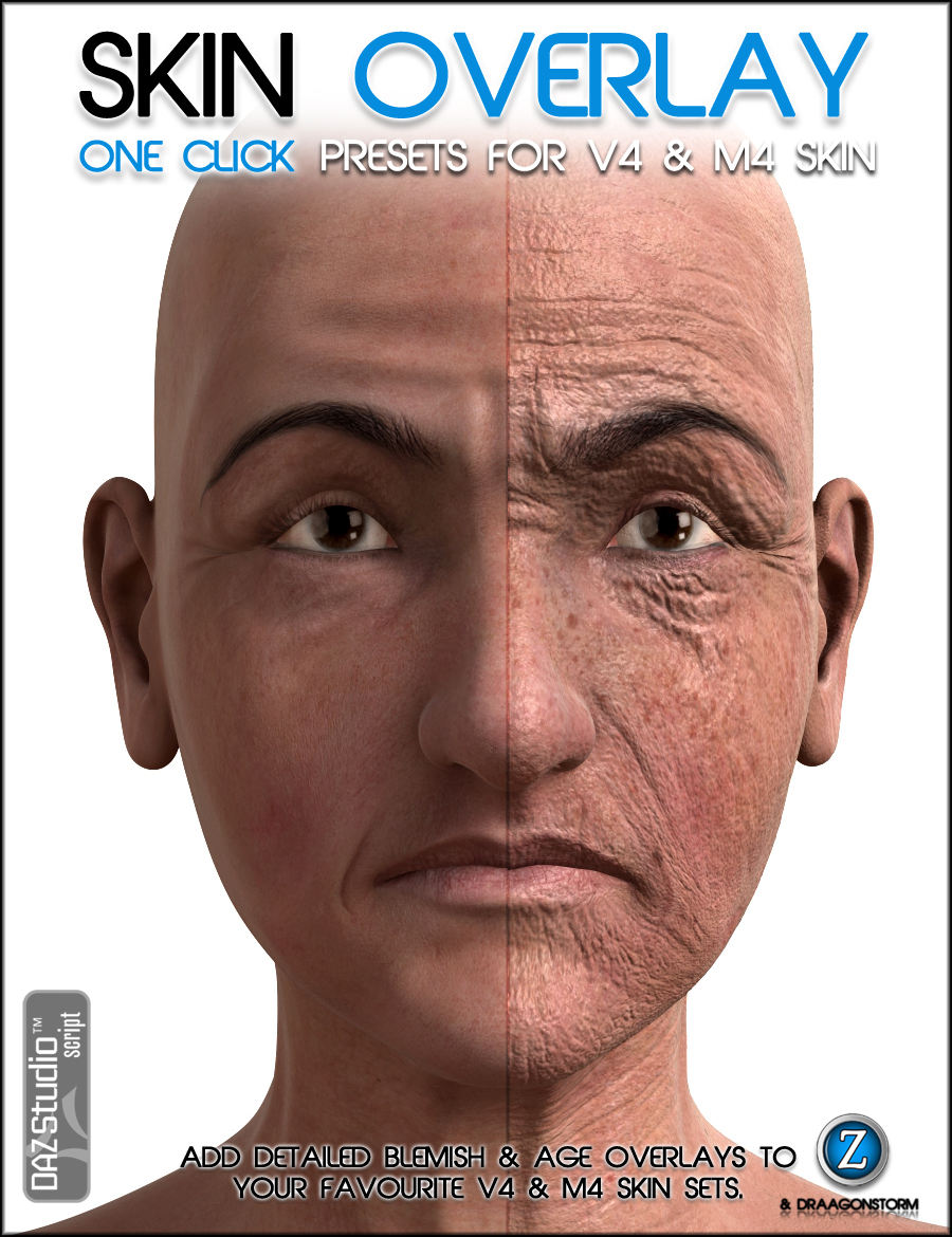 Skin Overlay for V4 and M4 Skin Sets by: Zev0DraagonStorm, 3D Models by Daz 3D