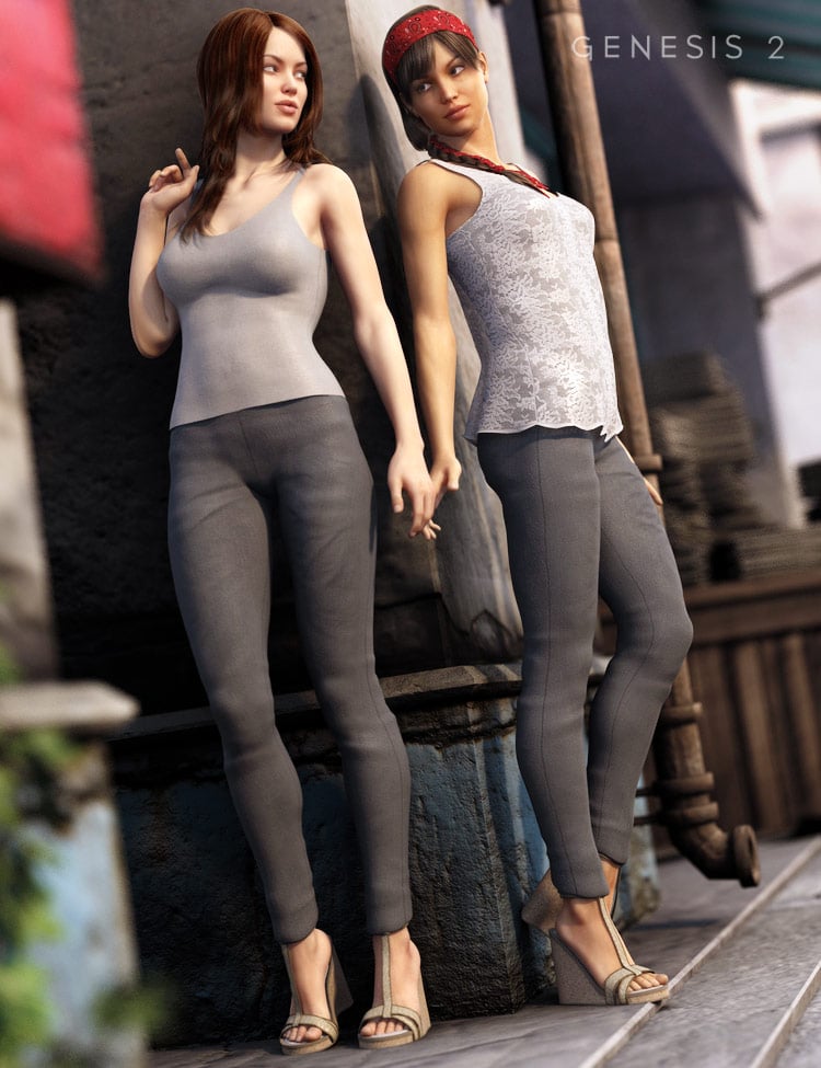Afternoon Heat Outfit for Genesis 2 Female(s) by: Barbara BrundonSarsa, 3D Models by Daz 3D